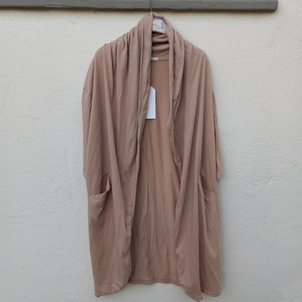 NWT Lightweight Long Cotton Cardigan- flaw Lagenlook Comfort Minimalist Capsule